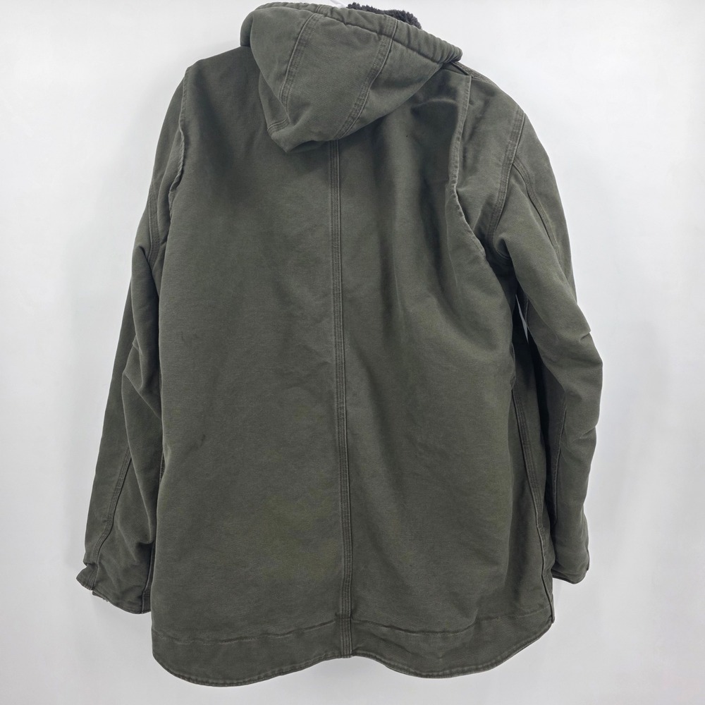 CARHARTT C95 JACKSON COAT MENS MEDIUM ARMY GREEN GRAY SHERPA HOODED JACKET 2014 - Picture 4 of 16